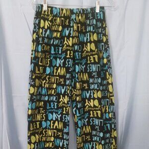 HUE Womans Small Pajama Pants Blue & Green Plush Bottoms